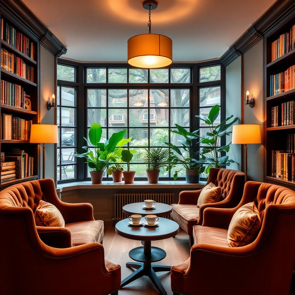 Cozy reading corner inside Cafe AURIKA