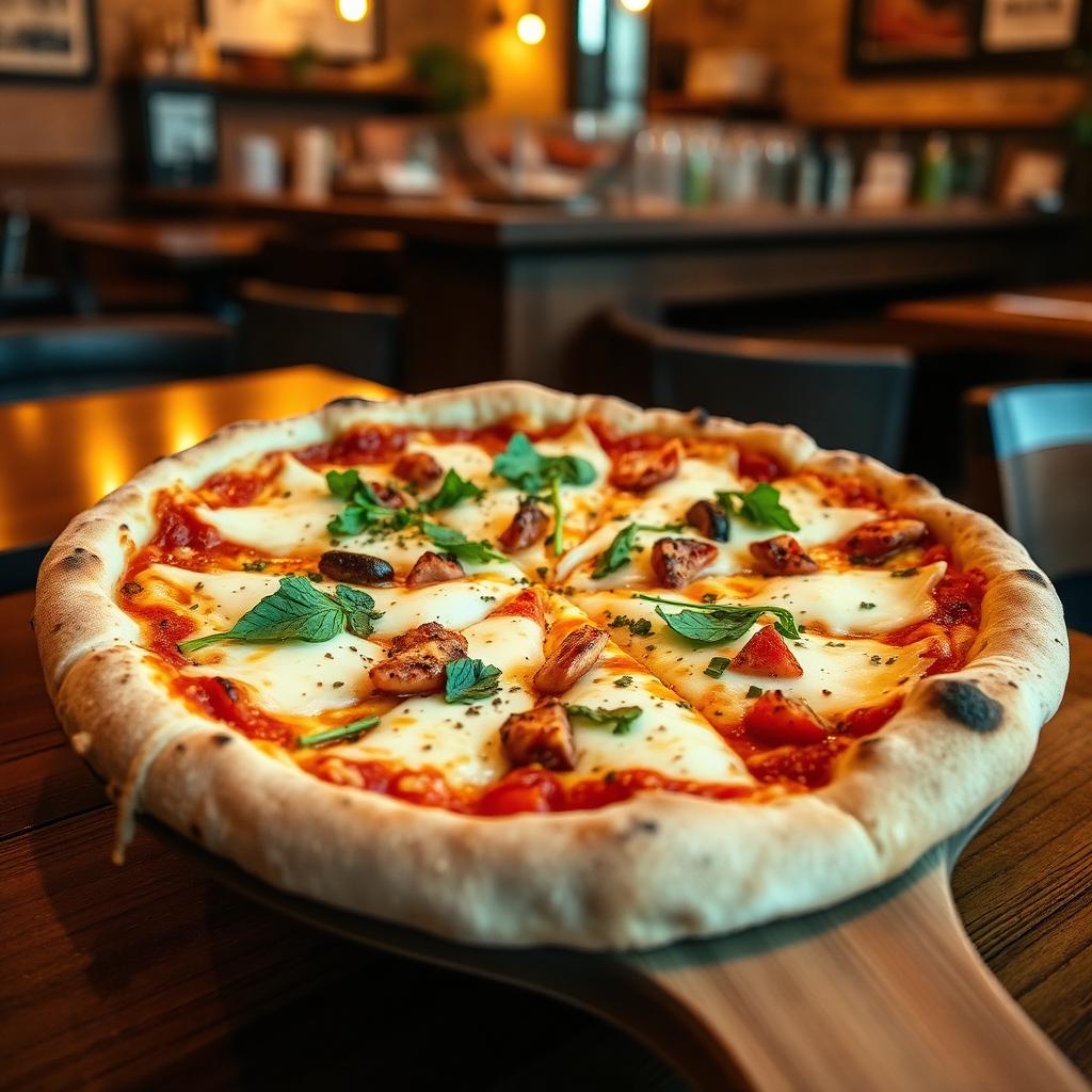Wood-fired pizza at Cafe AURIKA